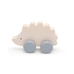 Load image into Gallery viewer, A cute wooden push hedgehog with grey wheels that has been handcrafted and hand-painted in Europe. Made from natural maple wood, it’s perfect for encouraging imaginative play with little ones.
