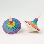Load image into Gallery viewer, Mader Large Rallye Spinning Top Rainbow (Purple Outside) - thetinycrate
