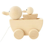 Load image into Gallery viewer, Gracie - Wooden Pull Along Duck With Duckling - thetinycrate
