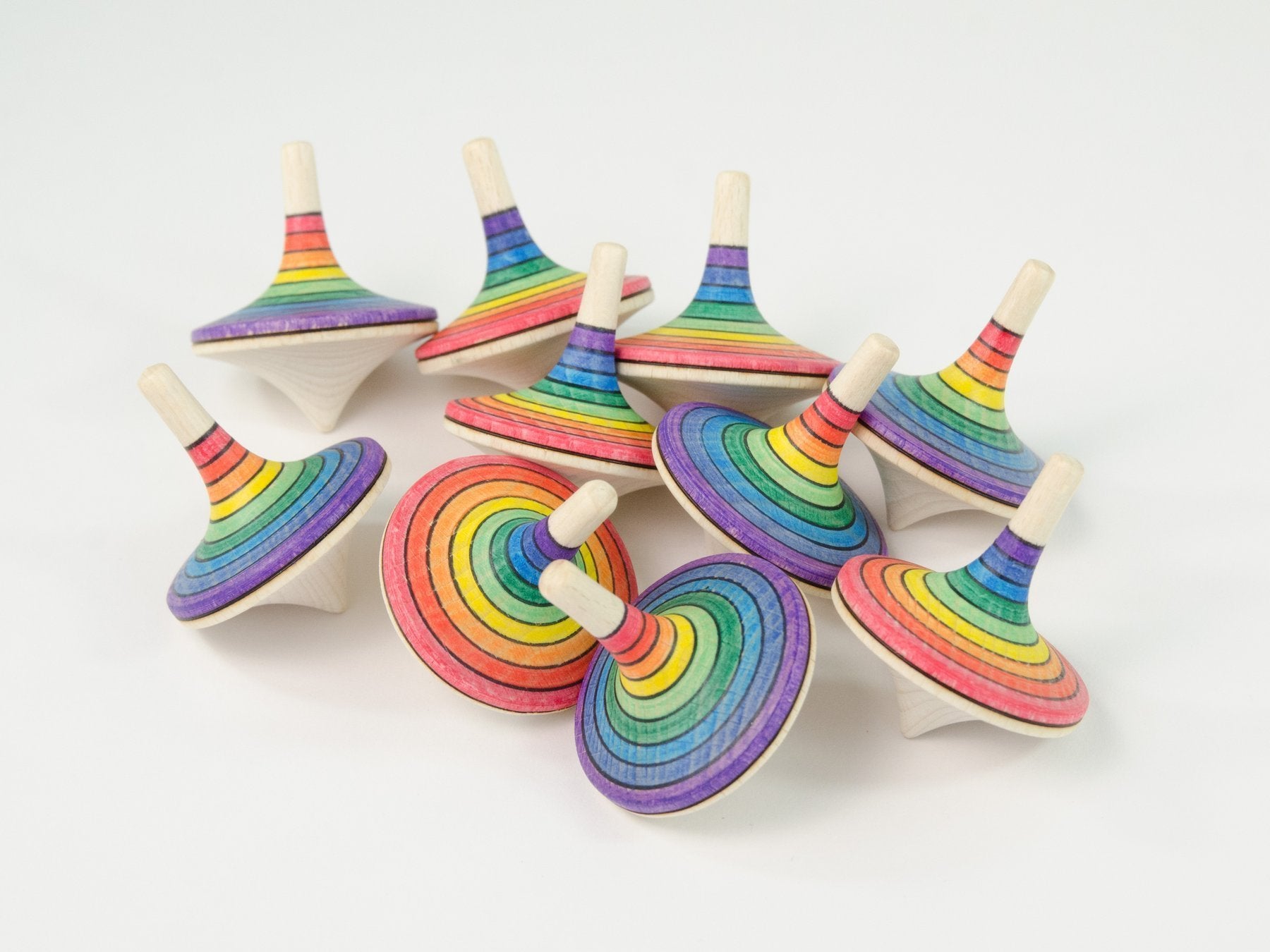 Mader Rallye Spinning Top Rainbow (Red Outside) - thetinycrate