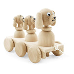Load image into Gallery viewer, Wooden Pull Along Dog Family - thetinycrate
