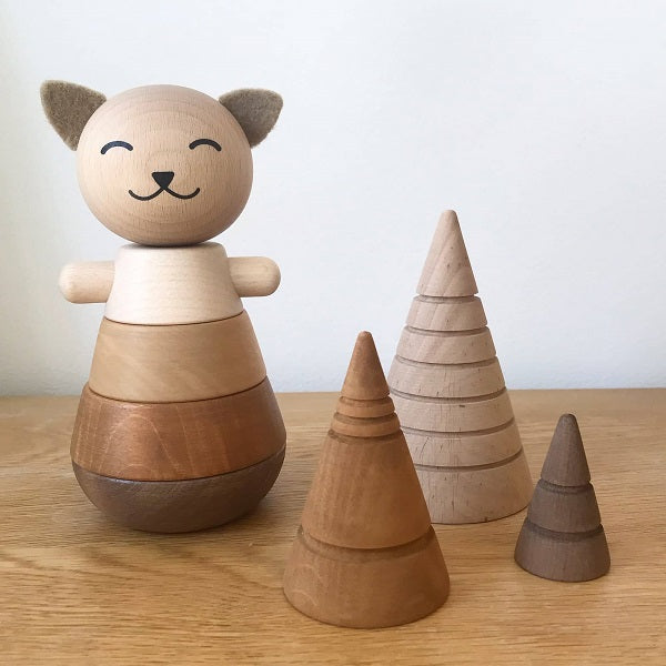 Wooden Stacking Cat