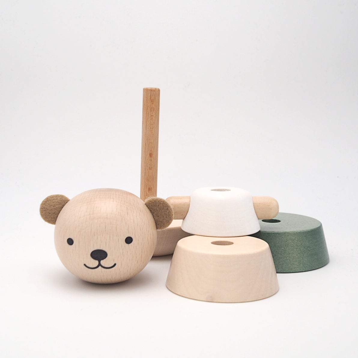 Wooden Stacking Bear Green - thetinycrate