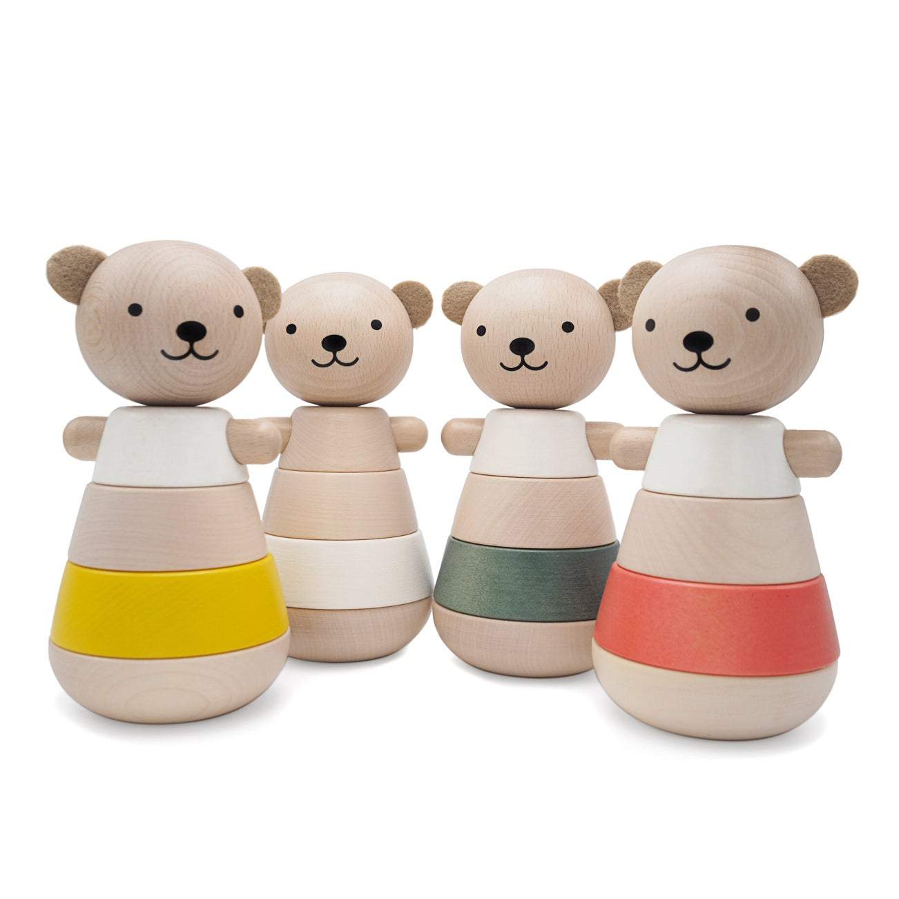 Wooden Stacking Bear Red - thetinycrate