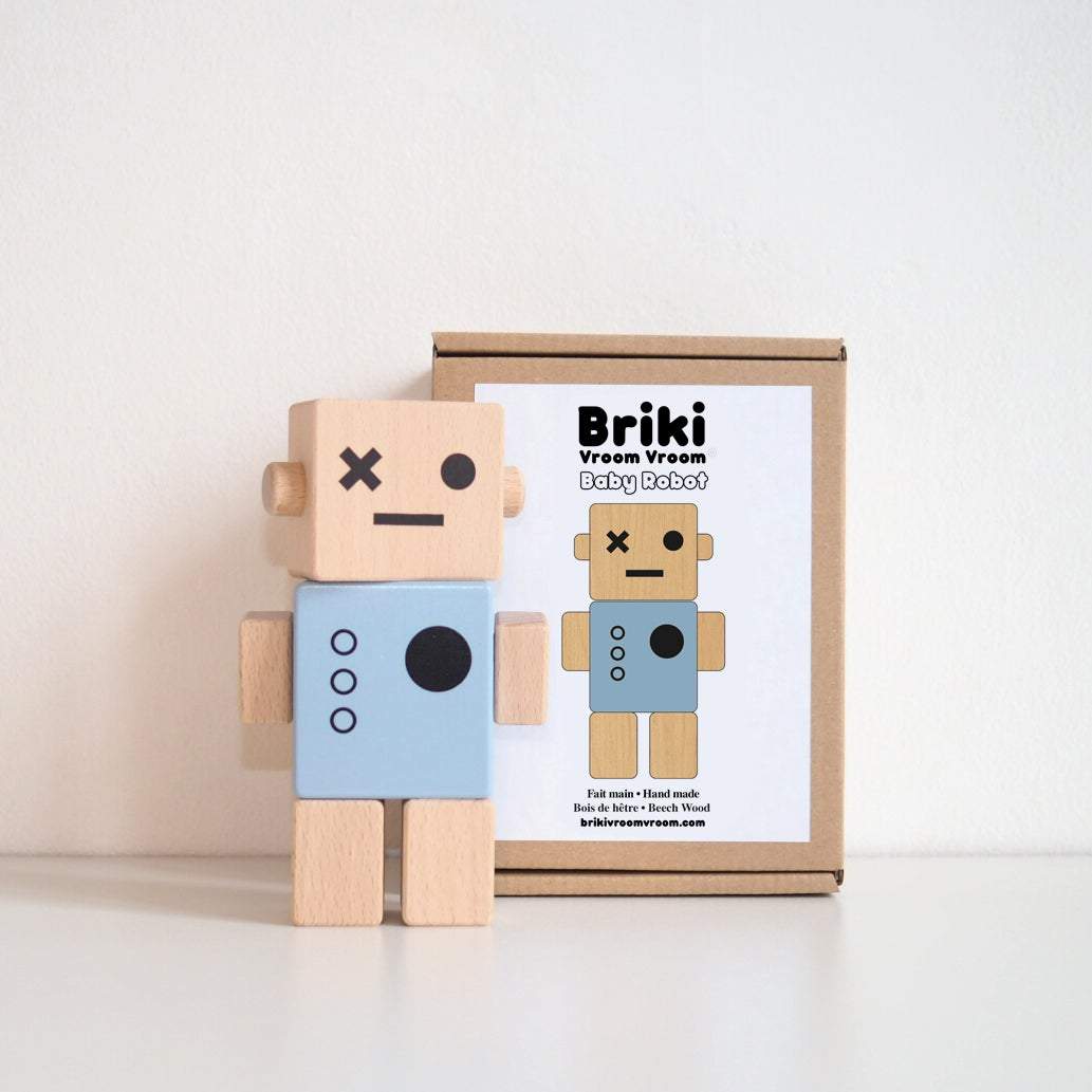 Wooden Robot Blue - thetinycrate