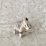 Load image into Gallery viewer, Perfectly hand made and hand painted wooden white zebra with black stripes. Crafted by t-lab
