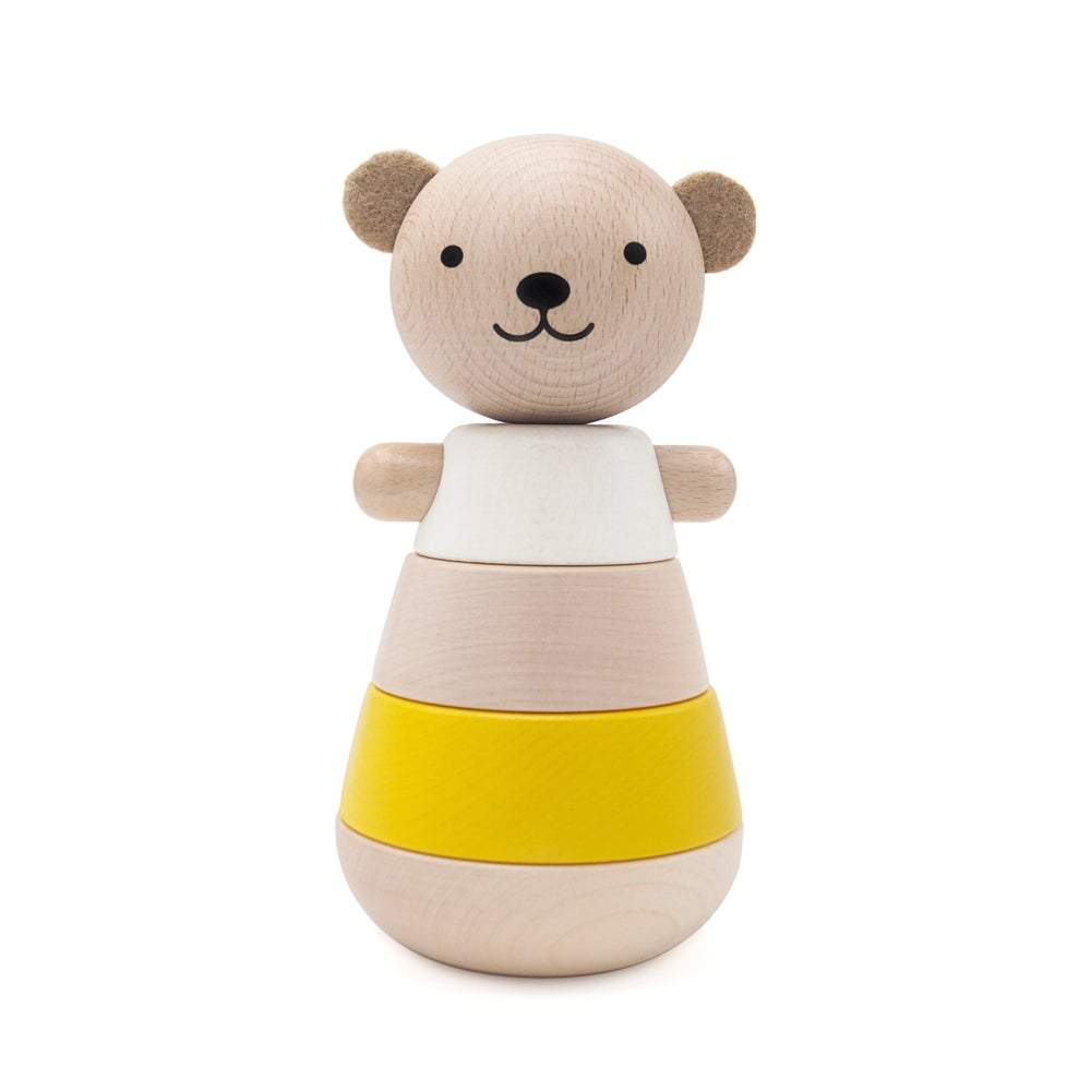 Wooden Stacking Bear Yellow - thetinycrate